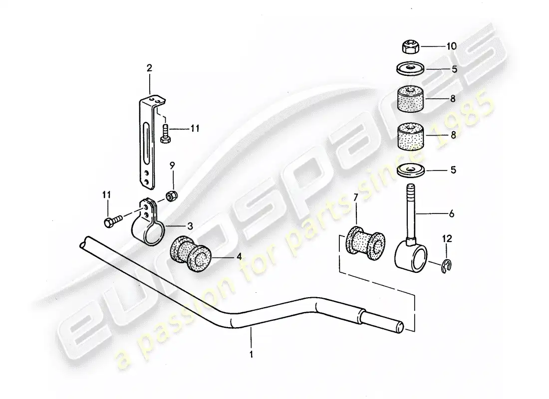 porsche 1994 (968) stabilizer parts diagram