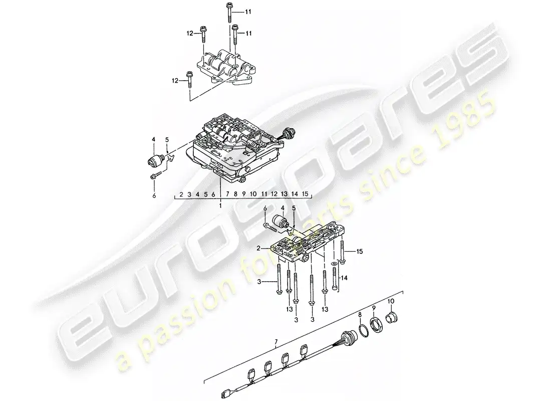 porsche 1994 (968) tiptronic - switch unit - solenoid valve parts diagram