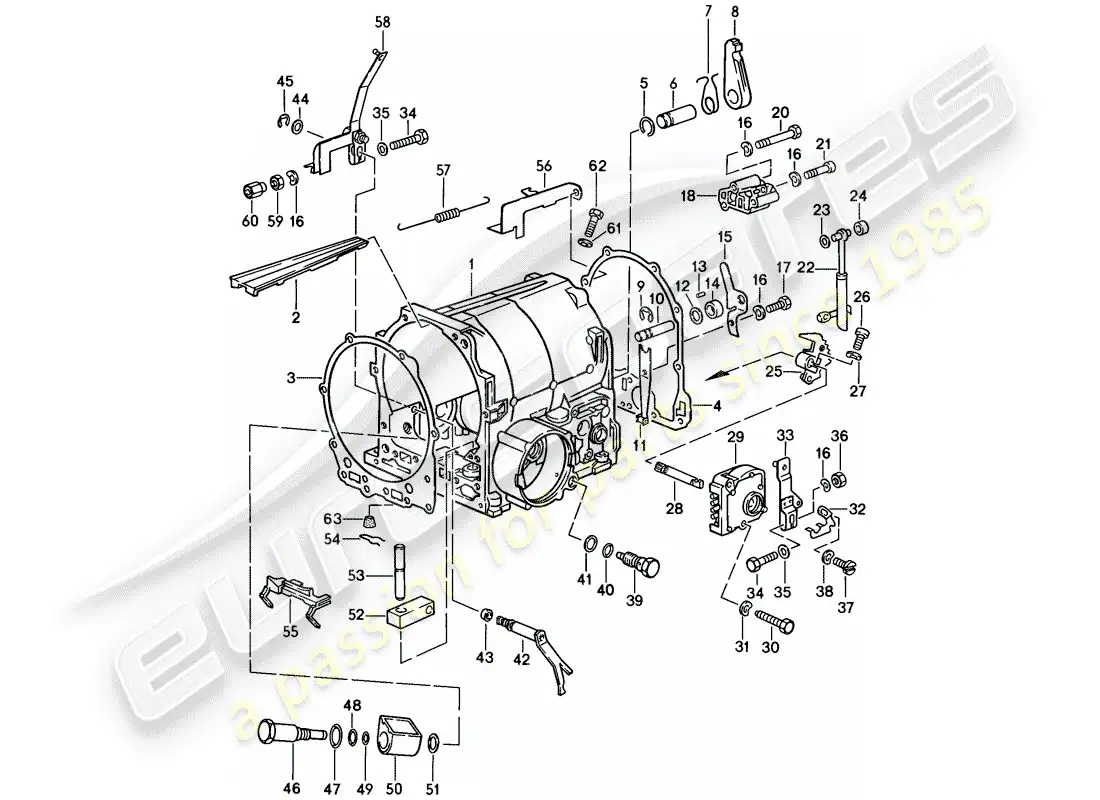 porsche 1986 (928) automatic transmission - transmission case - 2 - d - mj 1983>> - mj 1983 parts diagram