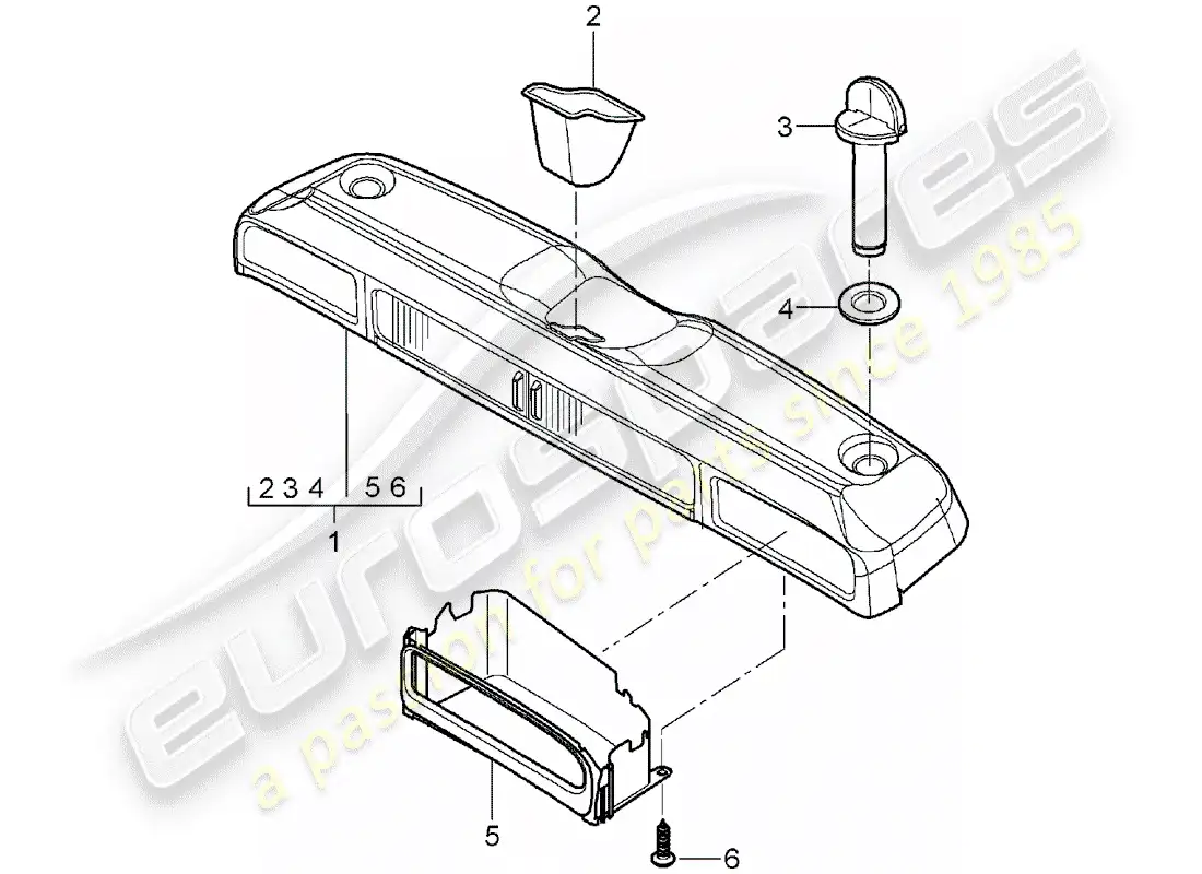 porsche 2006 (987 boxster) stowage box parts diagram