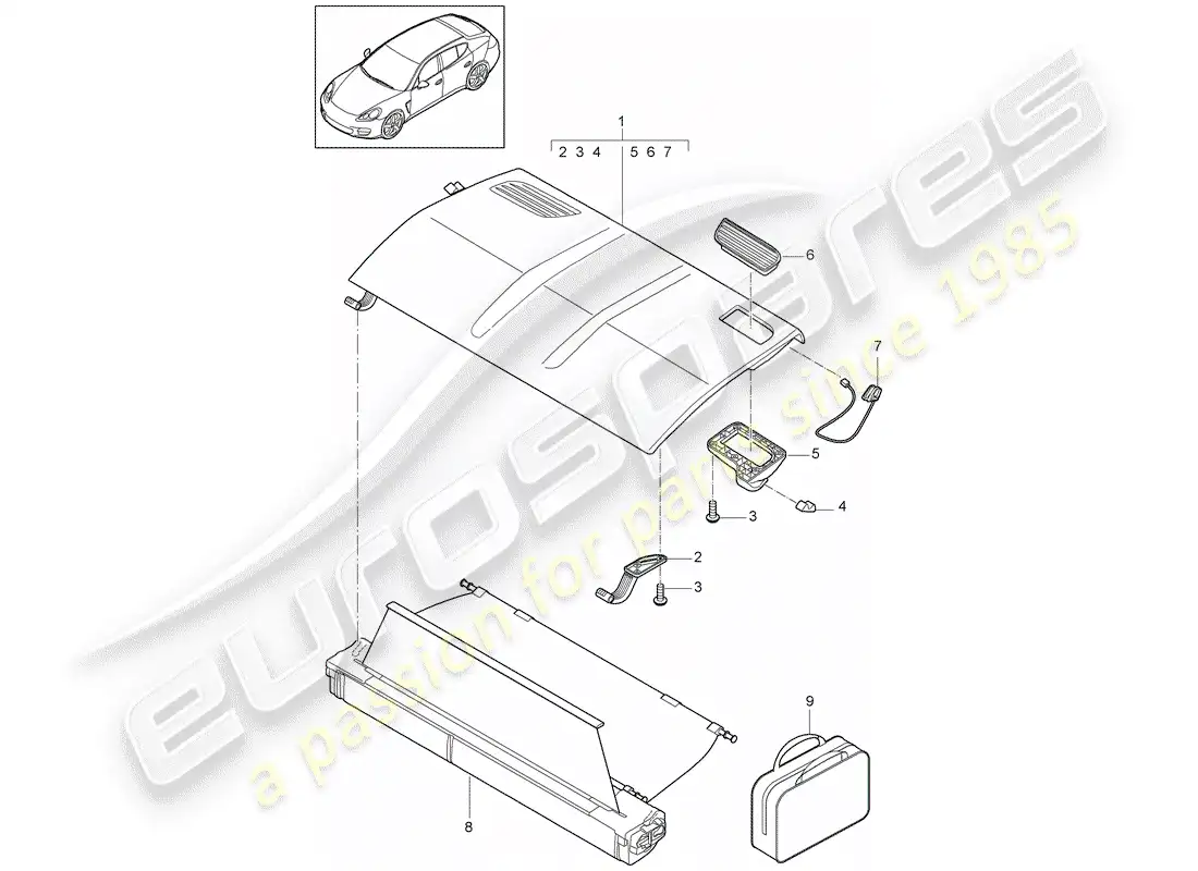 porsche 2013 (panamera 970) cover parts diagram