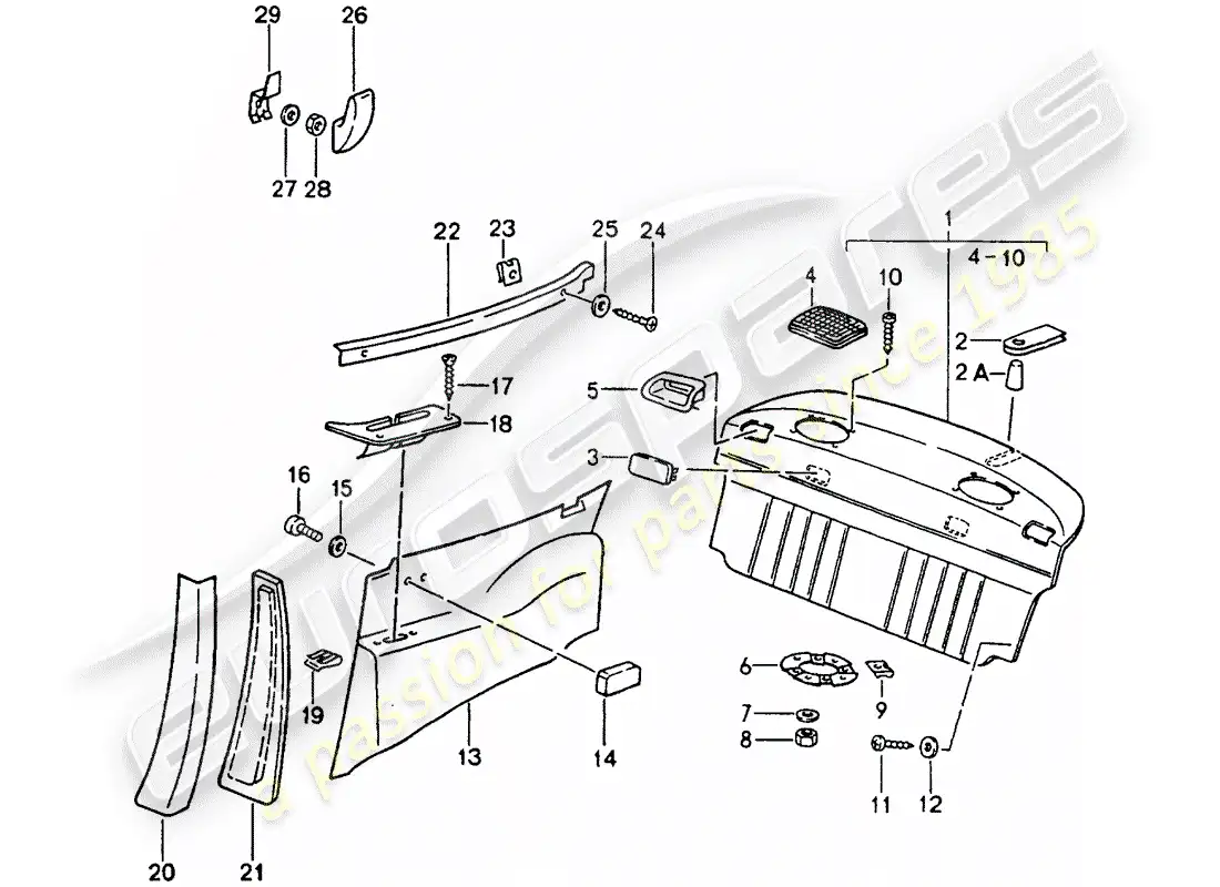 porsche 1991 (964) interior equipment parts diagram