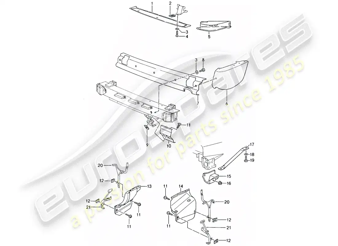 porsche 1992 (964) heat protection - for - bumper parts diagram