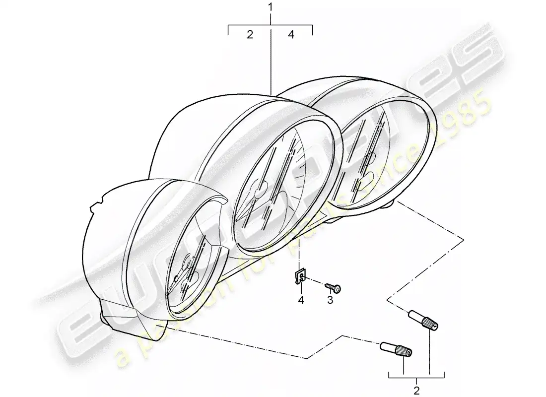 porsche 2007 (987 cayman) instruments parts diagram
