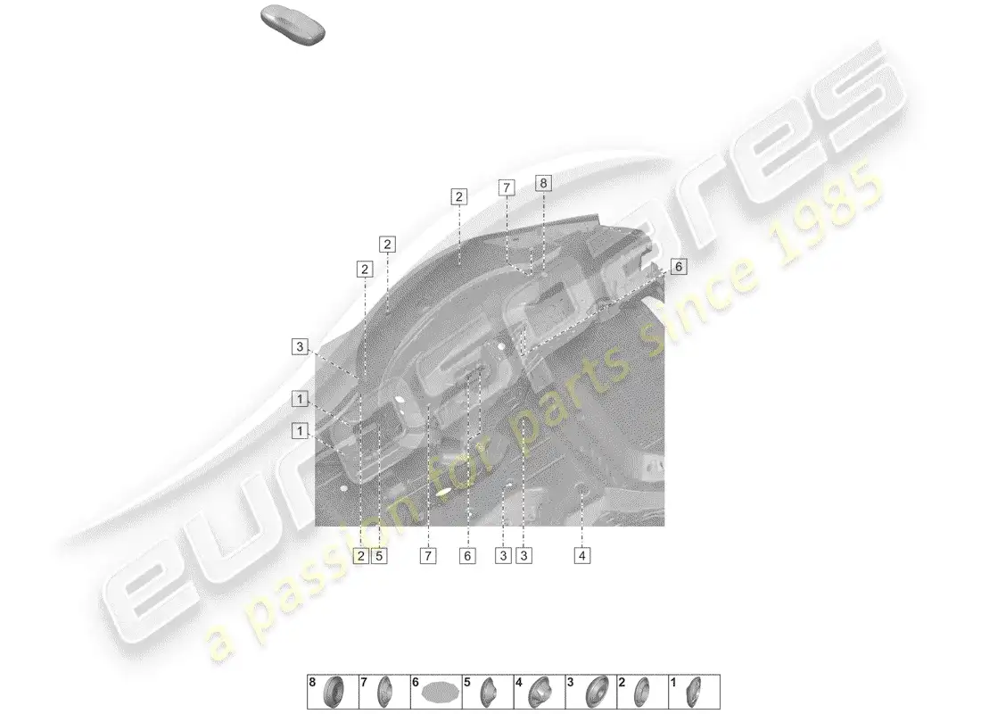 porsche 2020 (992-1) plugs for body parts diagram