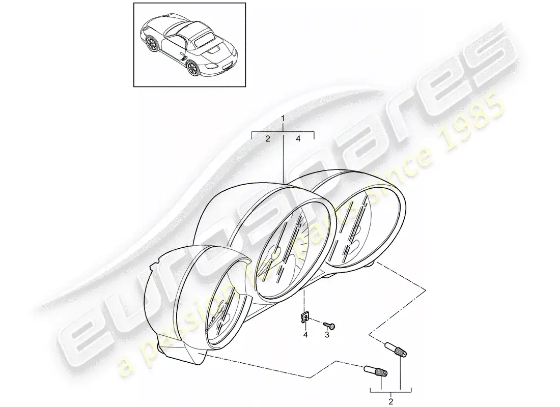 porsche 2011 (987 boxster) instruments parts diagram