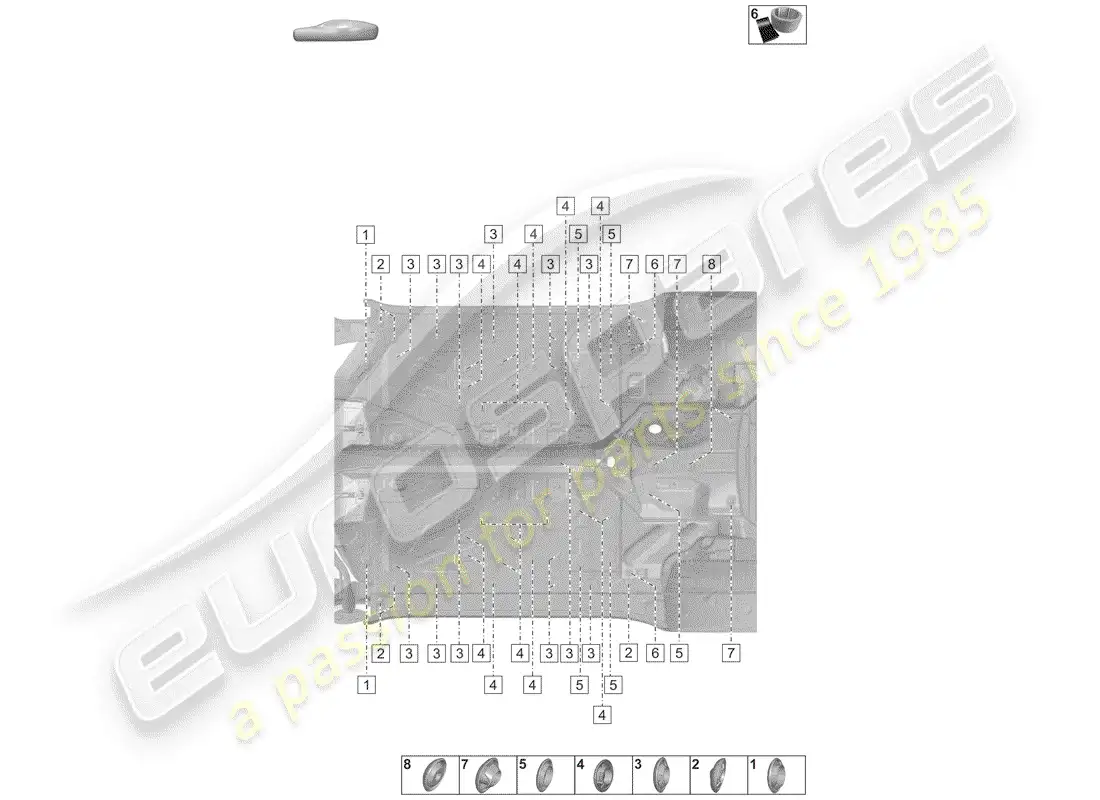 porsche 2020 (992-1) plugs for body parts diagram