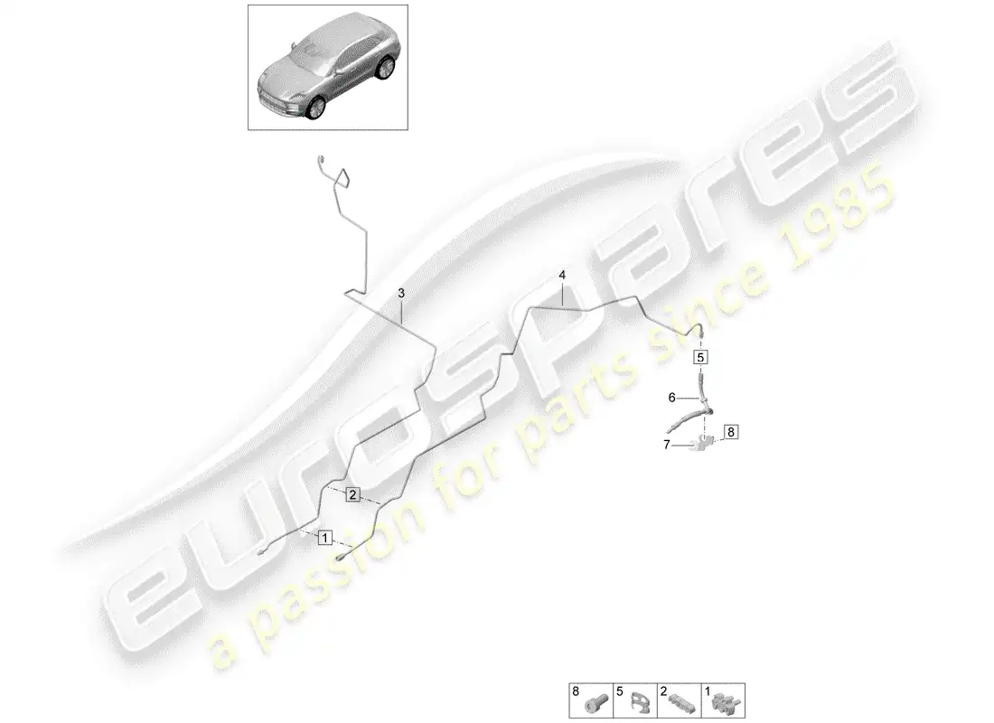 porsche 2019 (macan) brake line parts diagram