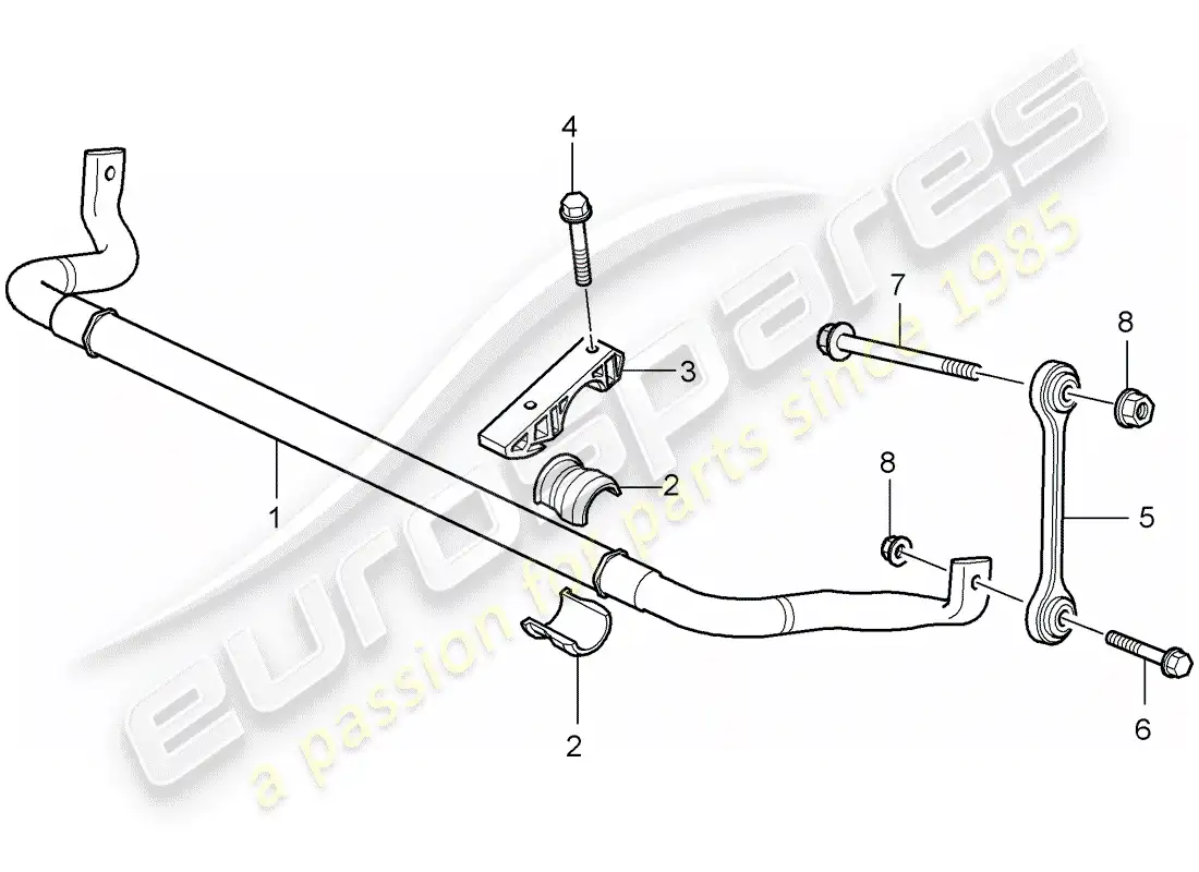 porsche 2009 (cayenne e1 9pa) stabilizer part diagram