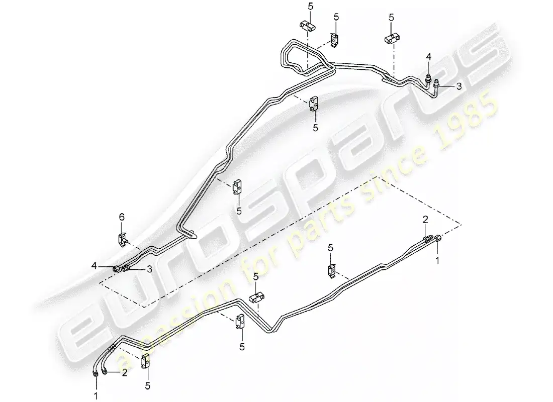 porsche 2006 (cayenne e1 9pa) hydraulic line parts diagram