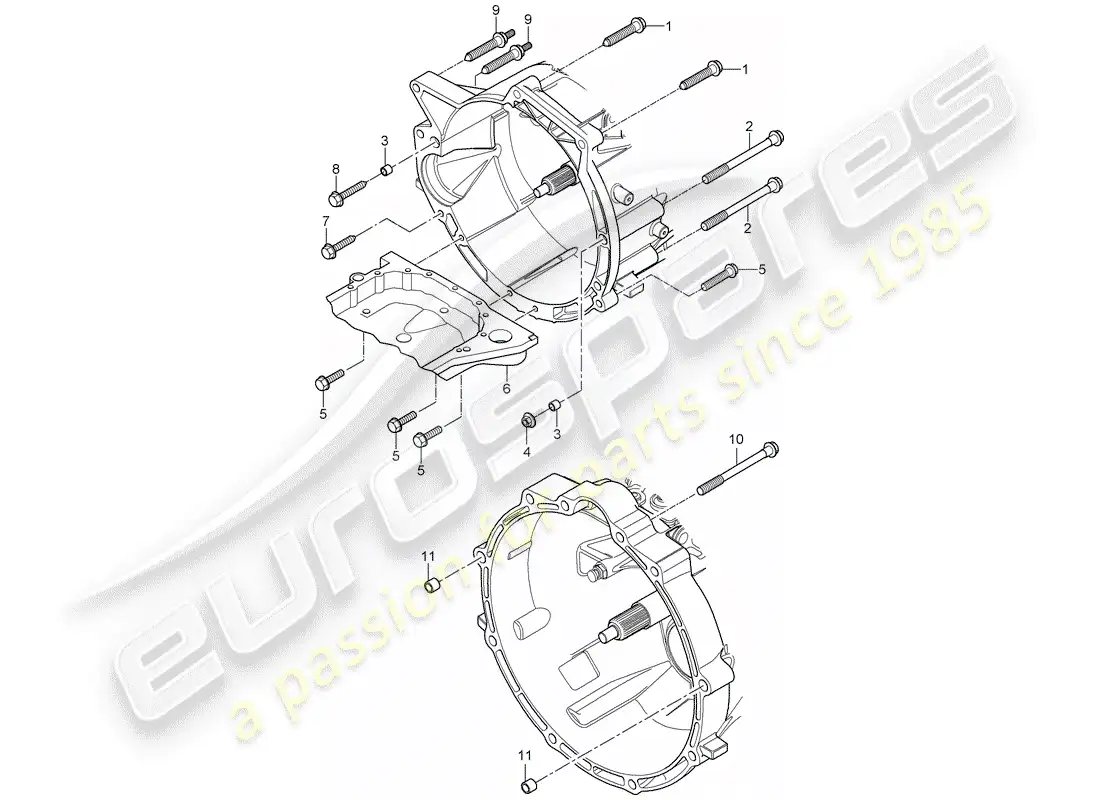 porsche 2010 (cayenne e1 9pa) mounting parts for engine and parts diagram