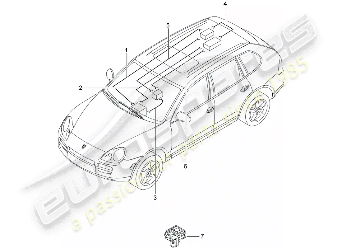 porsche 2004 (cayenne e1 9pa) light fibre optic parts diagram
