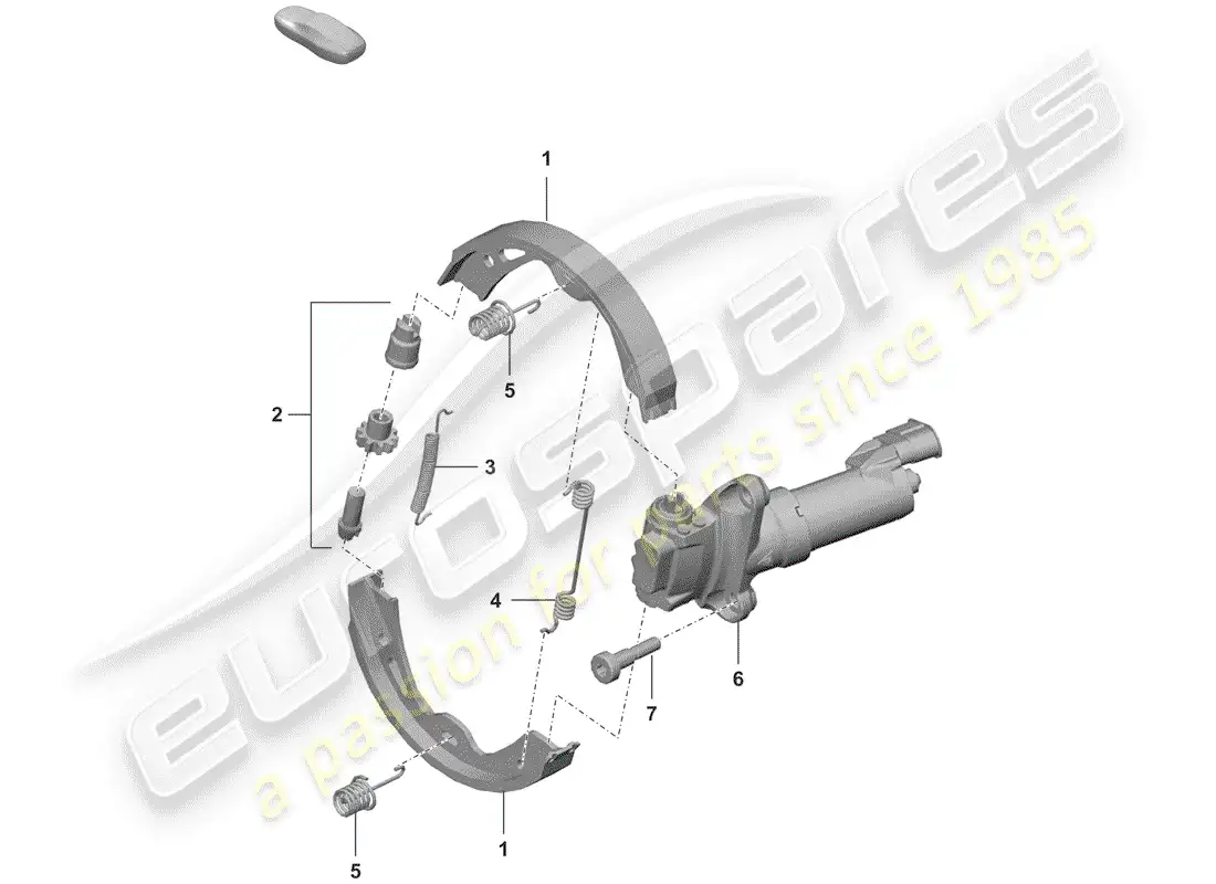 porsche 2020 (992-1) parking brake parts diagram
