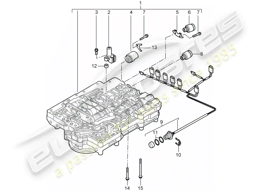 porsche 2008 (987 cayman) tiptronic parts diagram