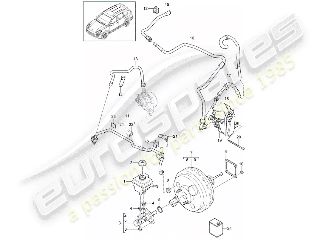 porsche 2014 (cayenne e2 92a) brake master cylinder part diagram