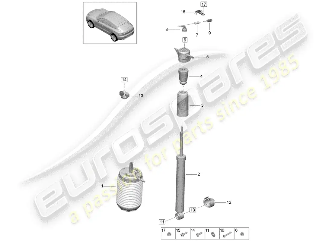 porsche 2019 (macan) air suspension parts diagram
