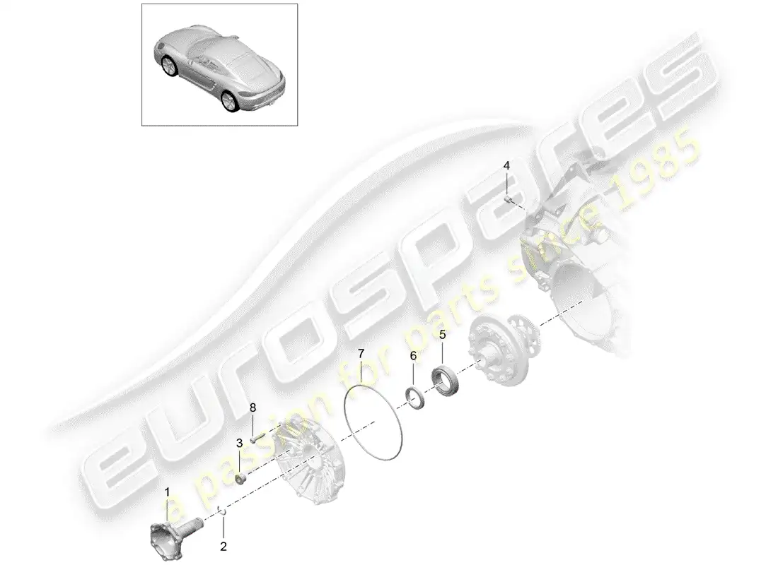 porsche 2019 (718 cayman) manual gearbox parts diagram
