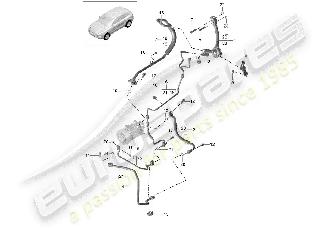 porsche 2018 (macan) refrigerant circuit parts diagram