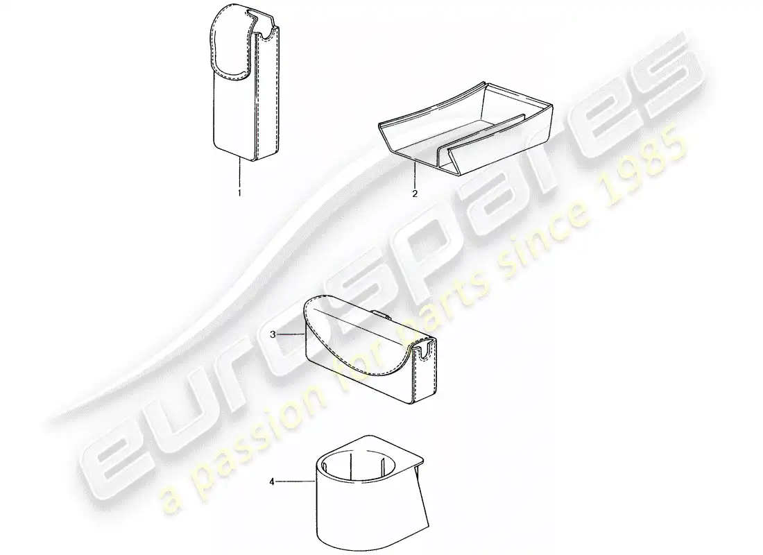 porsche 2009 (tequipment) stowage box parts diagram