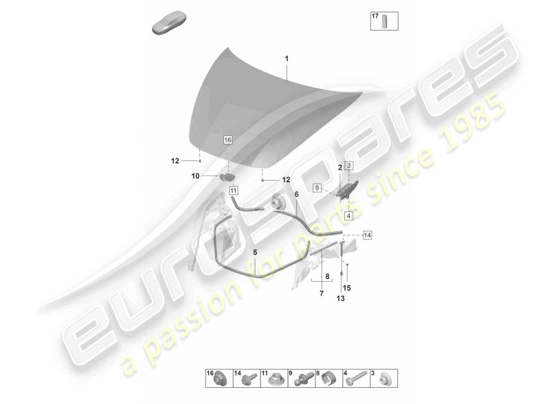 porsche 2024 (panamera 971-2) cover front seal accessories part diagram