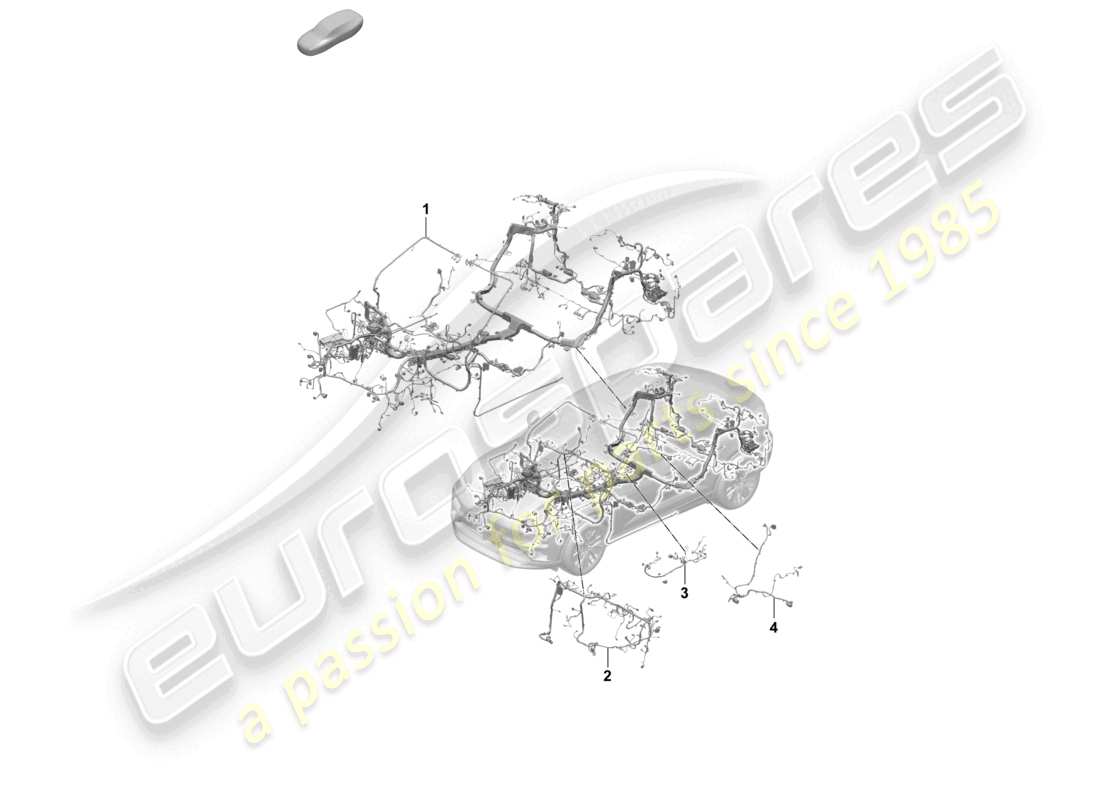 porsche 2025 (macan-e) wiring looms passenger compartment dashboard and part section wiring harness part diagram