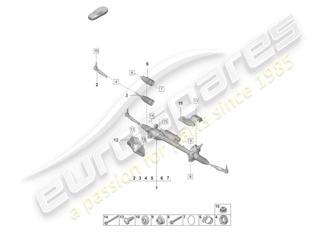 porsche 2023 (panamera 971-2) steering gear part diagram