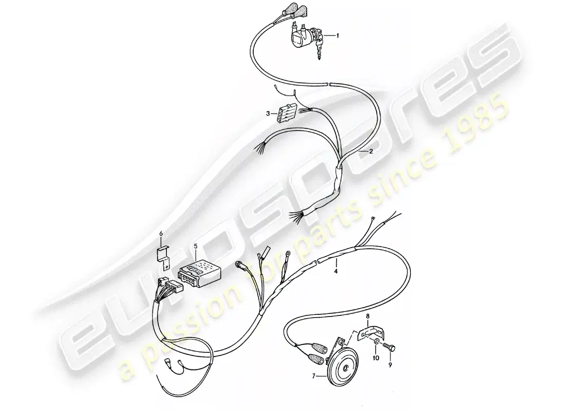 porsche 1983 (911) alarm system parts diagram