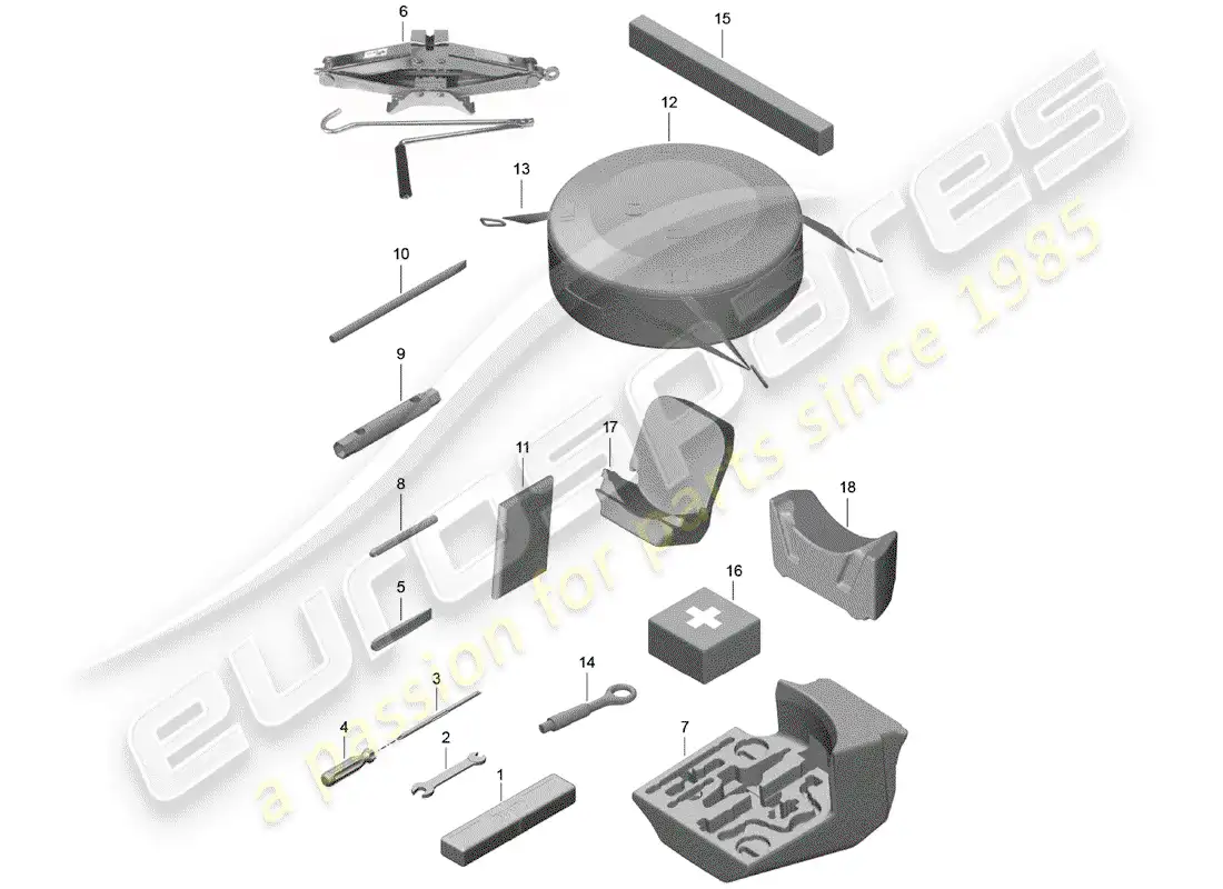 porsche 2019 (718 boxster) tool parts diagram