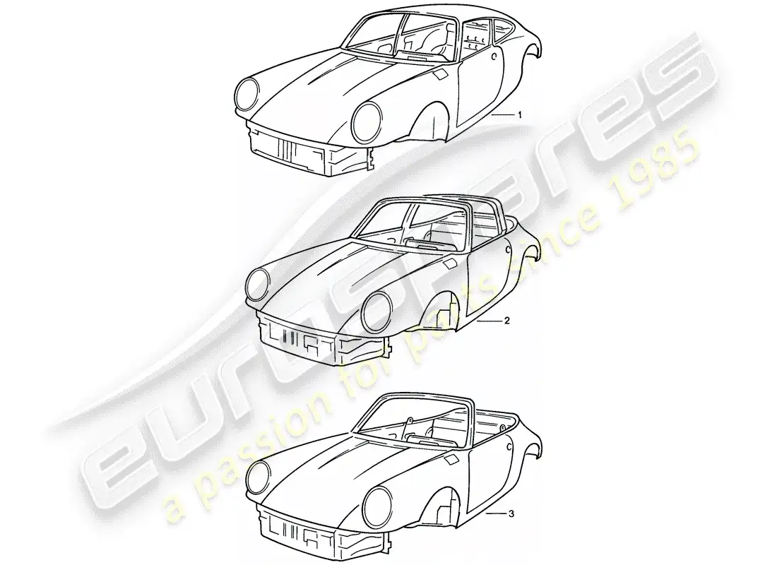 porsche 1984 (911) car body parts diagram