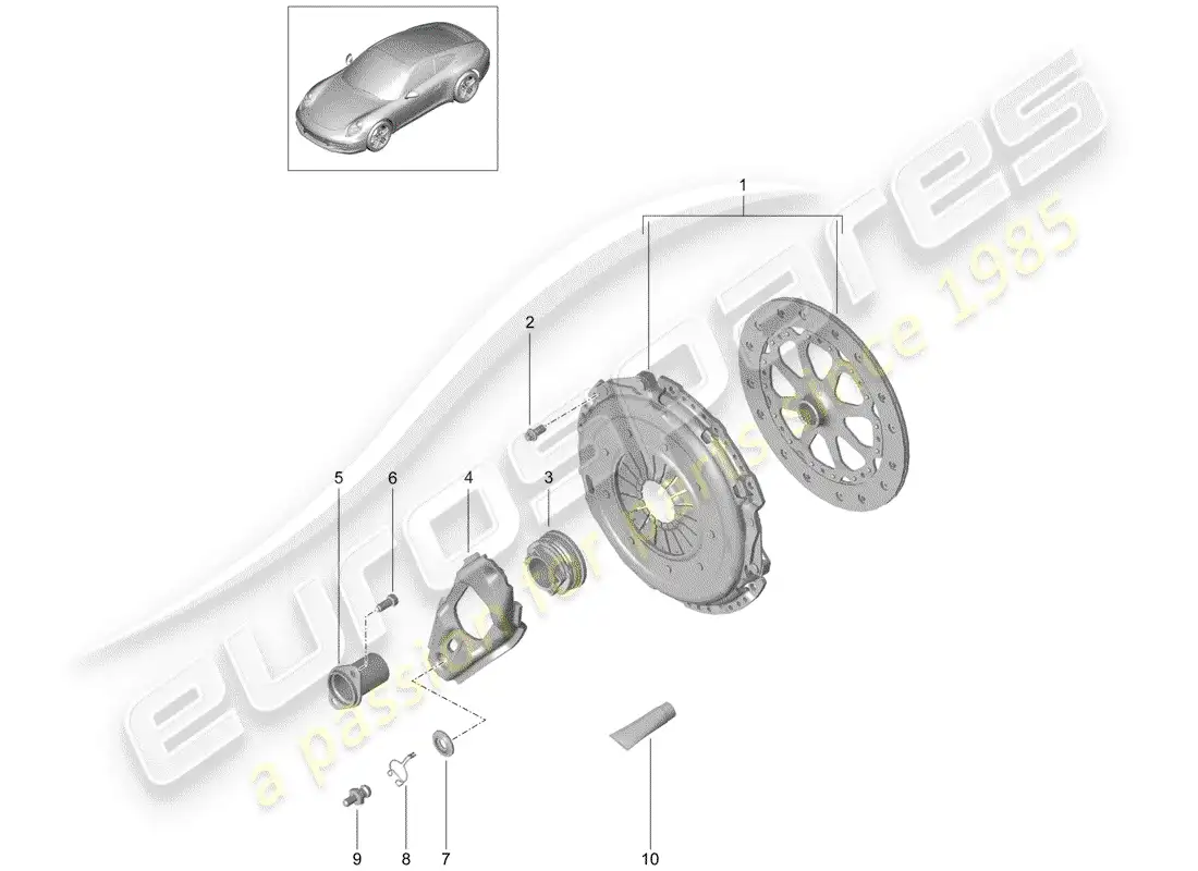 porsche 2015 (991-1) clutch parts diagram