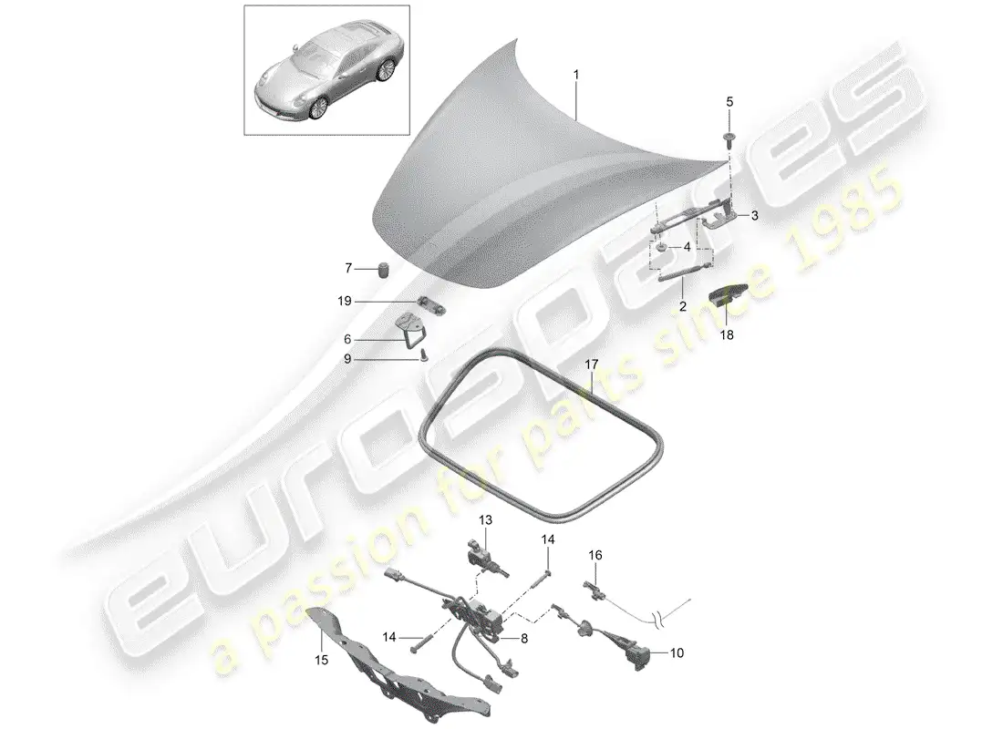 porsche 2017 (991-2) cover parts diagram