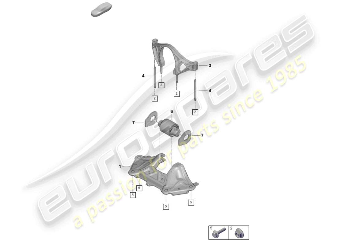 porsche 2024 (992-2 gt3/rs/st) mounting parts for engine and transmission part diagram