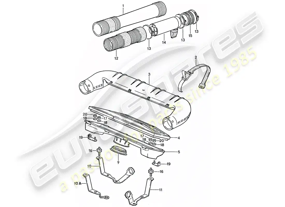 porsche 1988 (928) air cleaner - lh-jetronic parts diagram