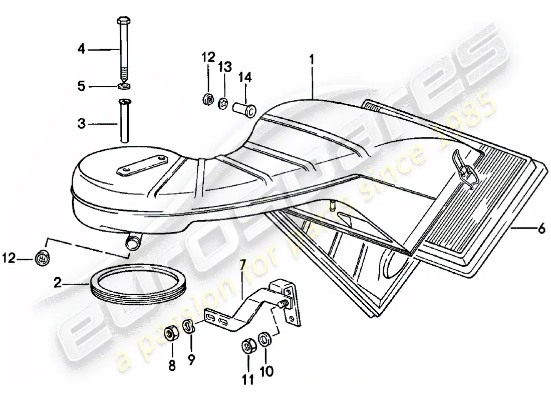 porsche 1978 (911) air cleaner parts diagram