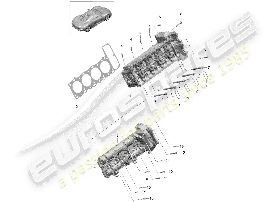porsche 2015 (918 spyder) cylinder head parts diagram