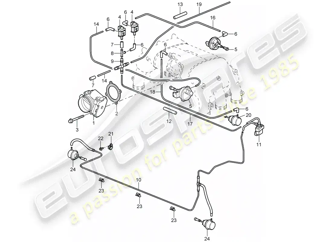 porsche 2009 (997-2 gt3) throttle body parts diagram