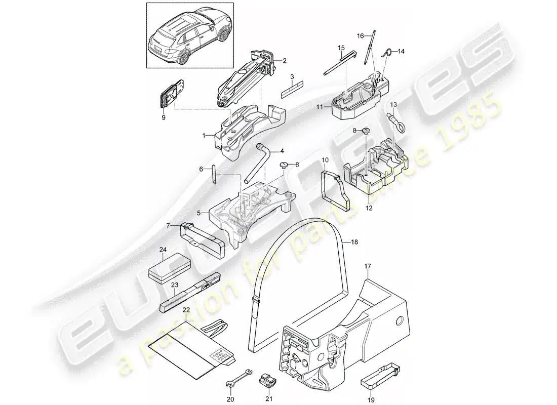 porsche 2014 (cayenne e2 92a) tool parts diagram