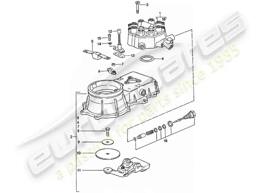porsche 1978 (911) mixture control unit parts diagram