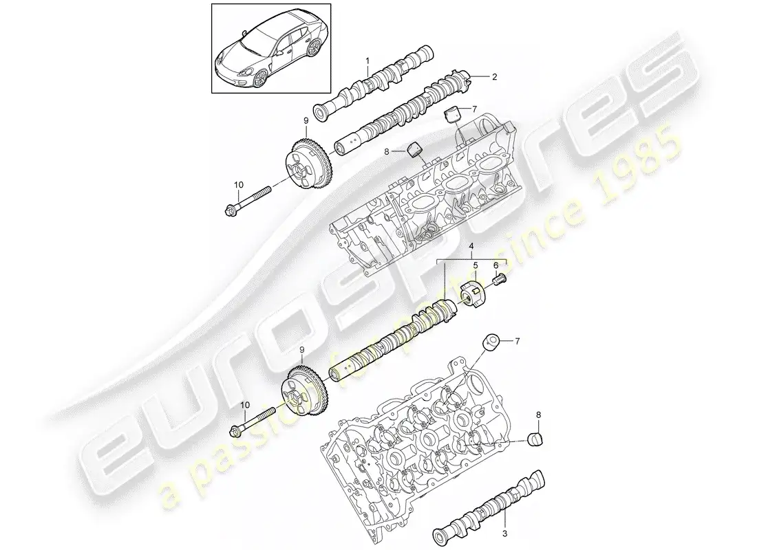 porsche 2011 (panamera 970) camshaft parts diagram