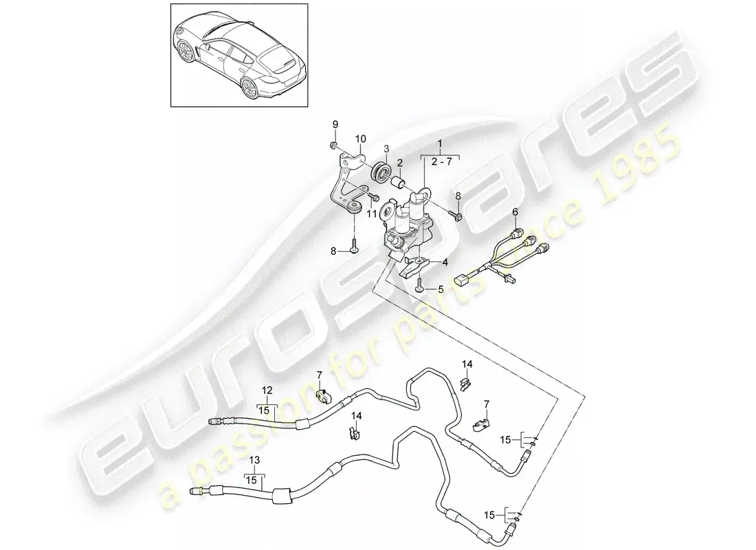 porsche 2011 (panamera 970) stabilizer parts diagram
