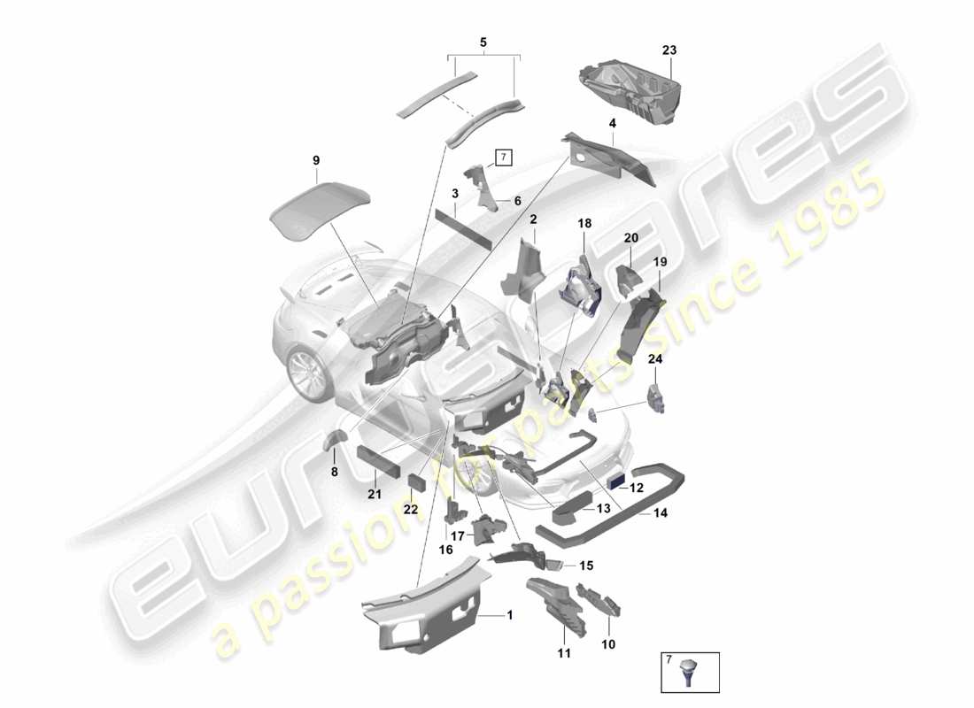 a part diagram from the porsche 2019 (718 cayman gt4) parts catalogue