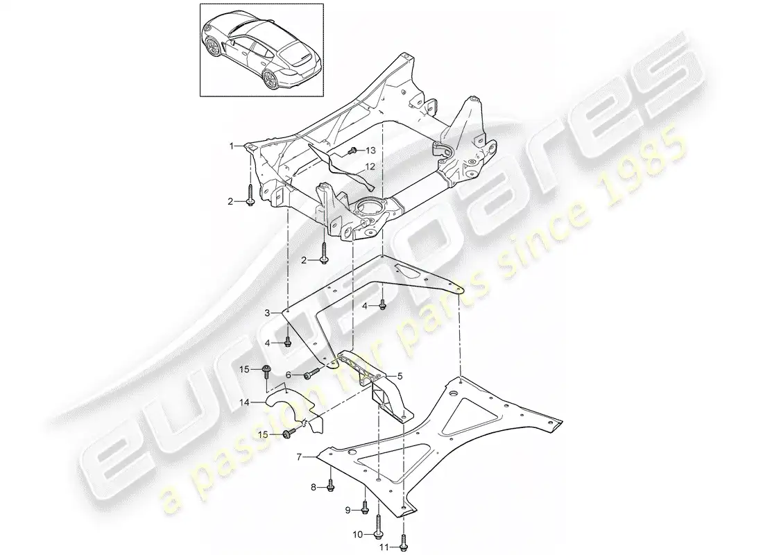 porsche 2014 (panamera 970) sub frame parts diagram