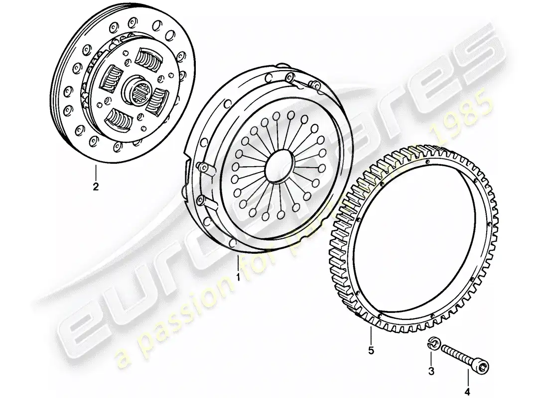 porsche 1985 (911) clutch parts diagram