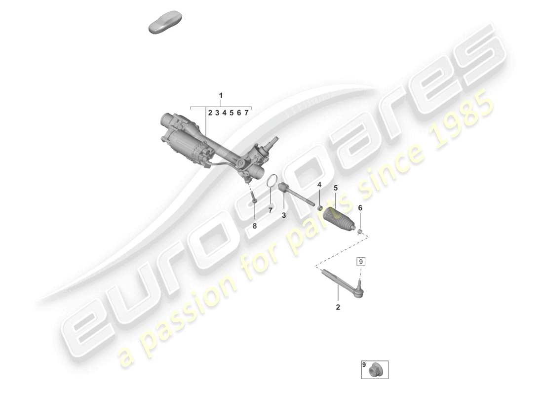 porsche 2024 (992-2 gt3/rs/st) steering gear part diagram