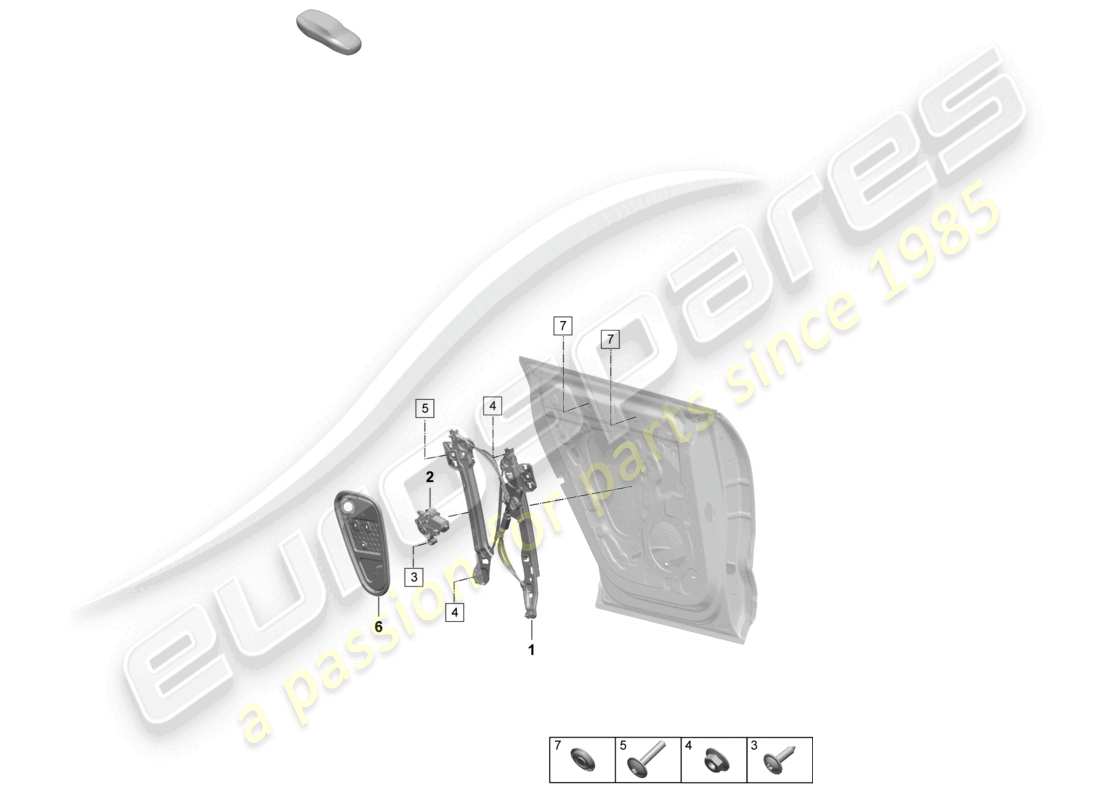 porsche 2025 (macan-e) window regulator rear accessories parts diagram