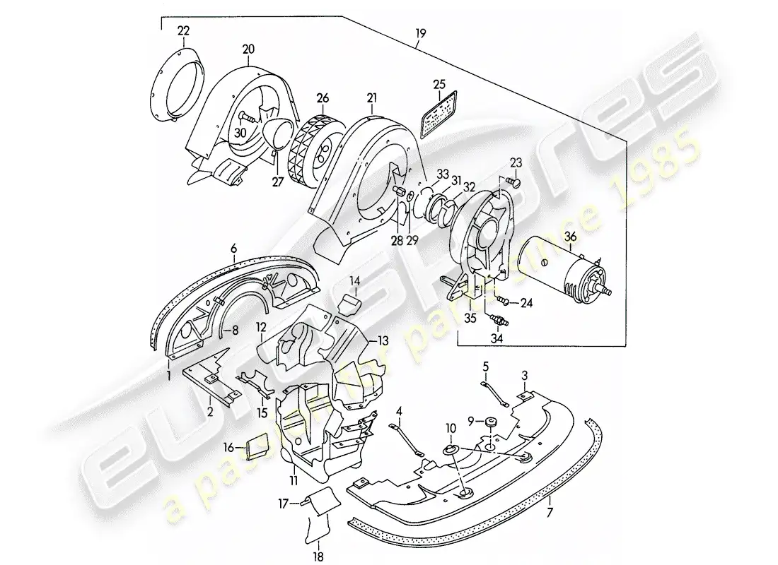 a part diagram from the porsche 356 parts catalogue