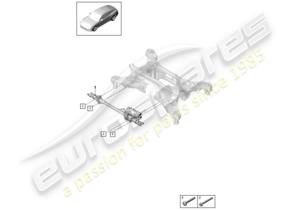 porsche 2021 (panamera 971-1) steering rear axle part diagram