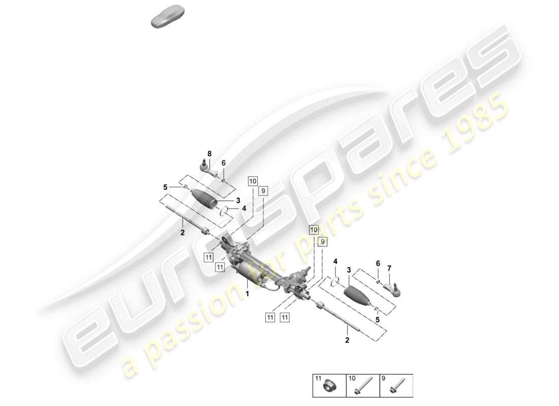 porsche 2025 (macan-e) steering gear parts diagram