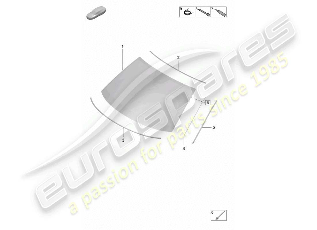 porsche 2022 (panamera 971-2) windscreen front head-up display part diagram