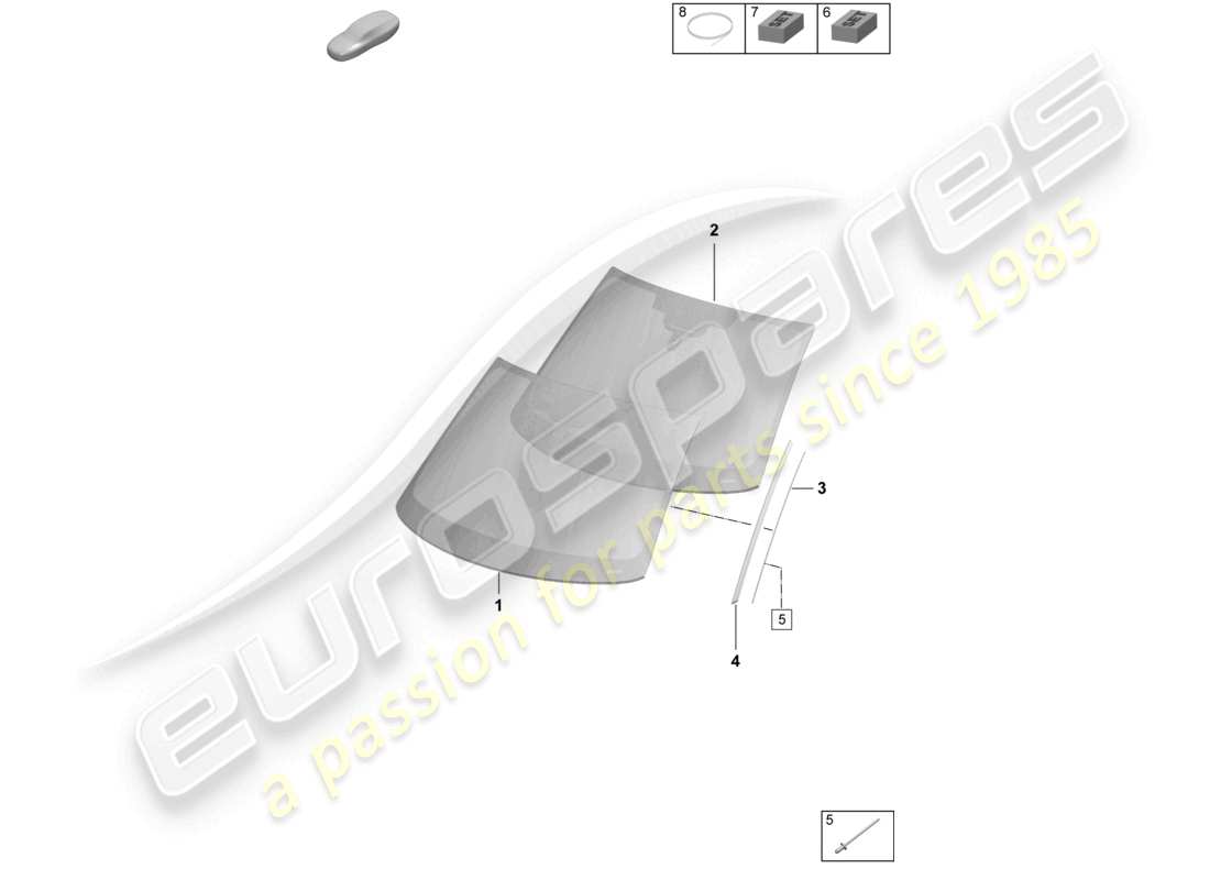 porsche 2025 (macan-e) windscreen part diagram